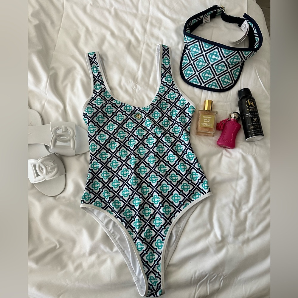 Casablanca One Piece Swimsuit with Visor